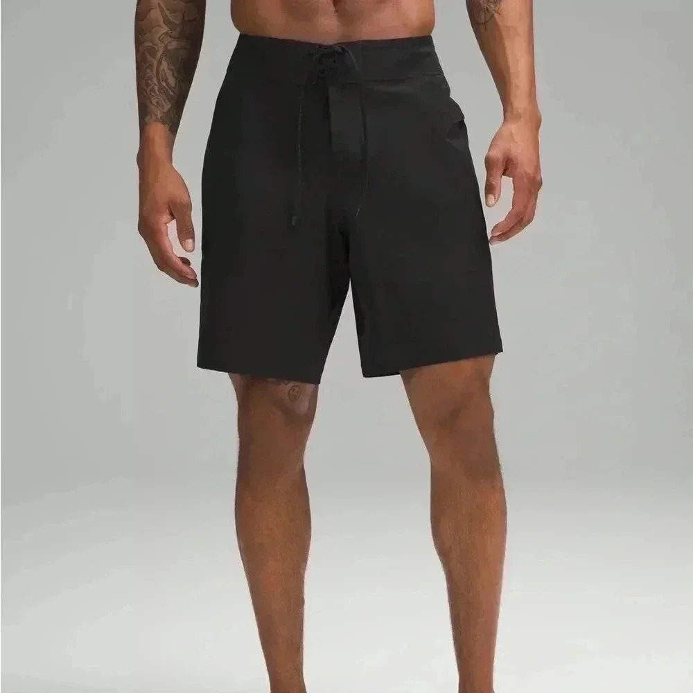 [36]Lululemon Men Green Gray Current State Board Swim Short